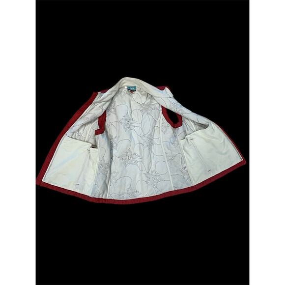 Isis Sultana Vest Womens Size 12 Red Quilted Full Zip Outdoor Jacket Boho - Picture 5 of 15